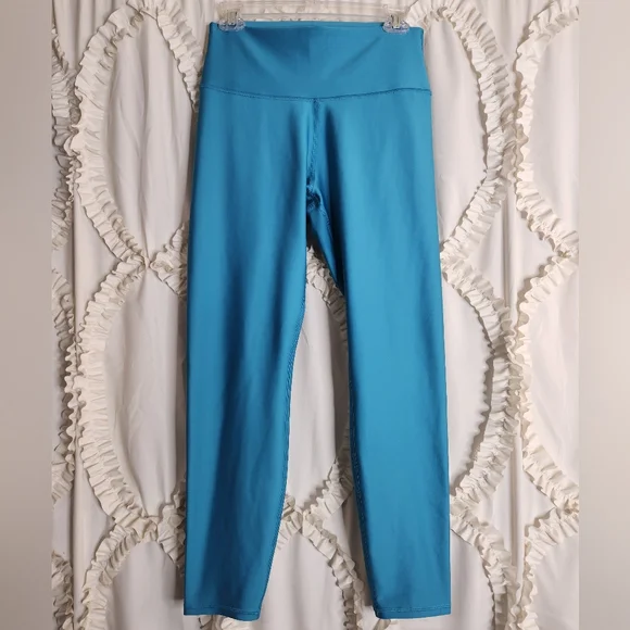 Alo Yoga Airlift High Waist 7/8 Leggings In Blue Splash Sz Large - Picture 2 of 6